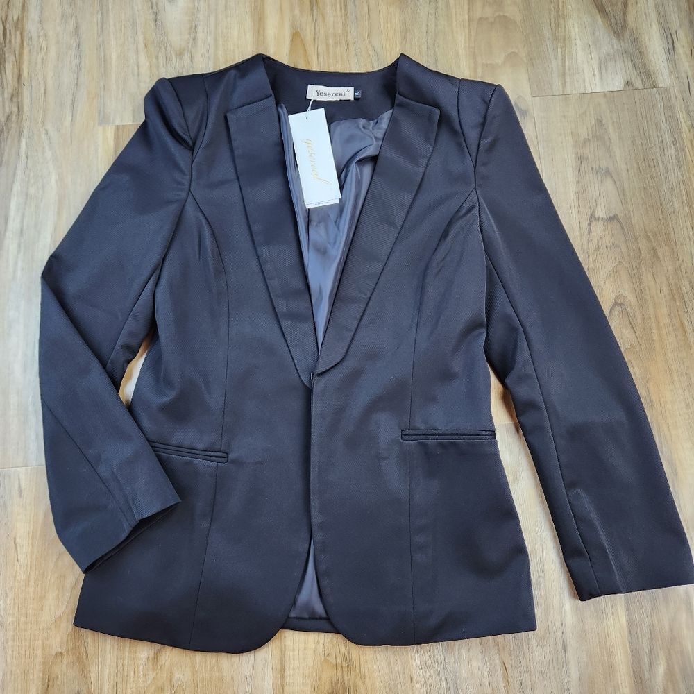 💜NWT Black Classic Single Clasp Lightweight Blazer XLarge